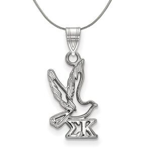 Sterling Silver Sigma Kappa Small Pendant Necklace - 24 Inch